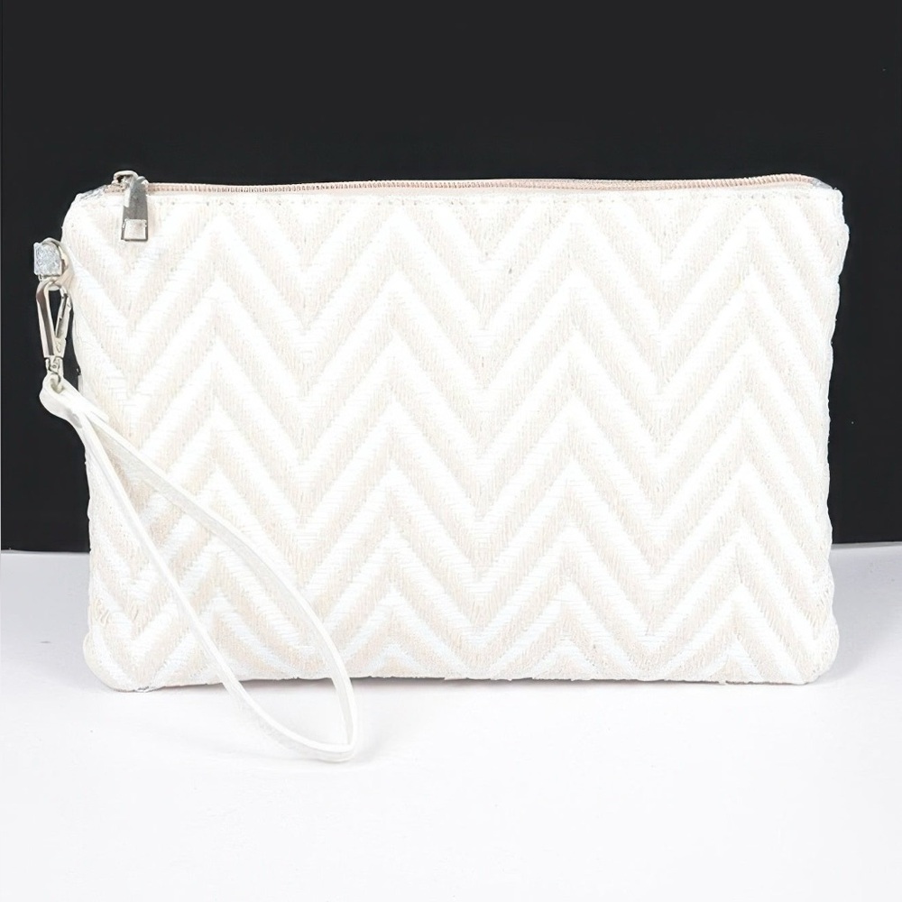 Faux Straw Pouch Bag